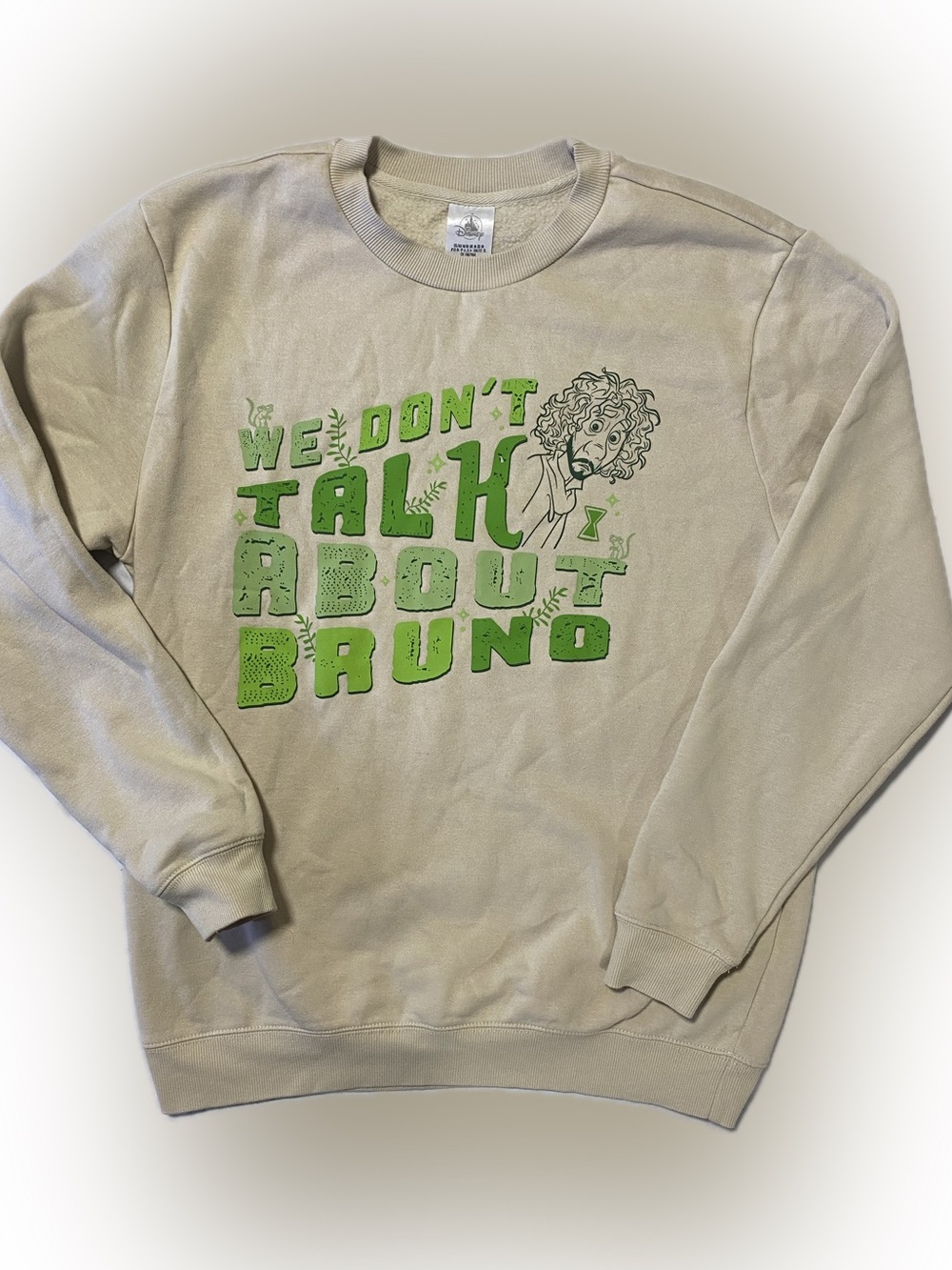 Disney Beige Crewneck Sweatshirt with Green Bruno Graphic